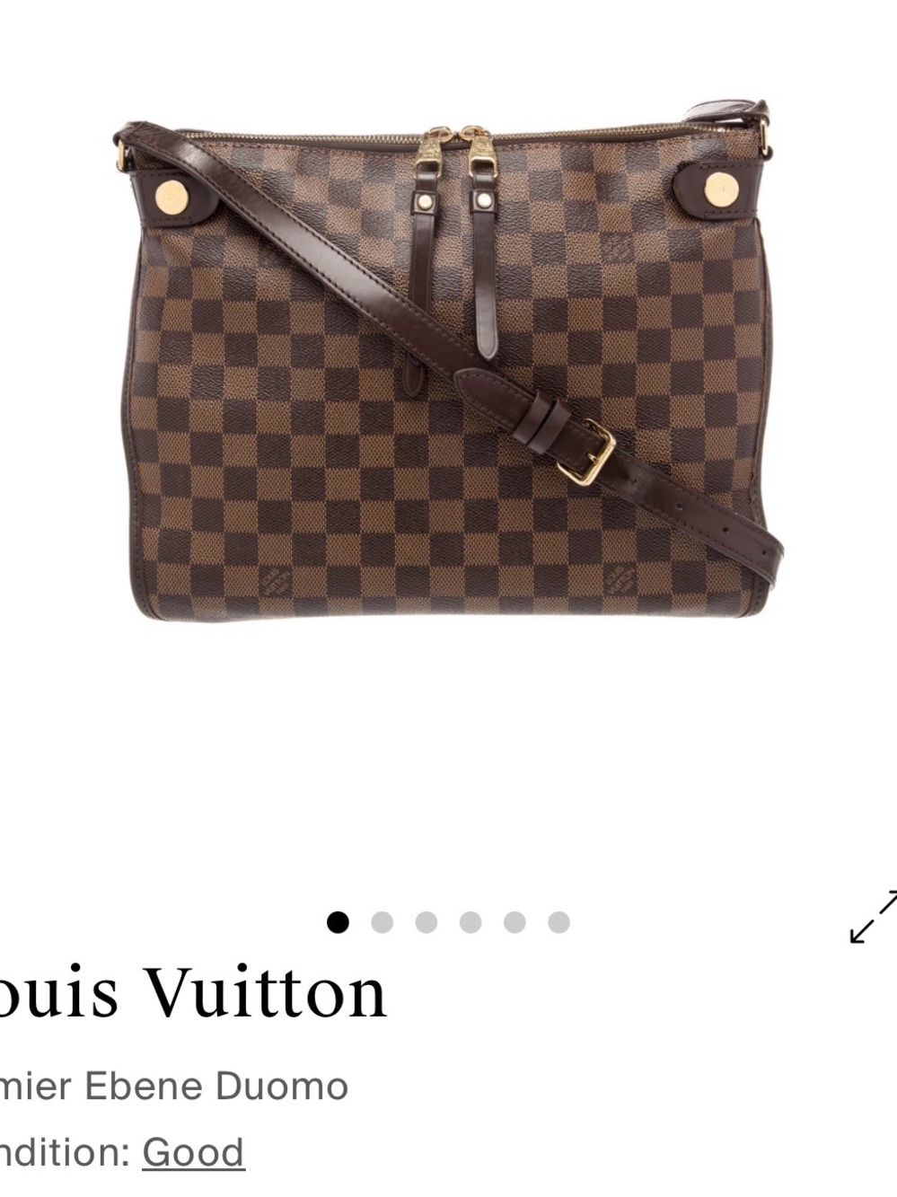 Louis Vuitton Brown Damier Crossbody with Gold Hardware